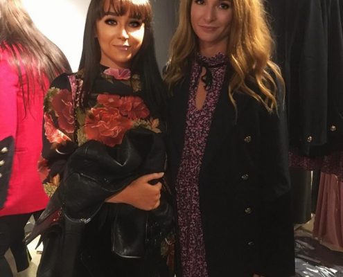 Christiane with Fashion Designer, Makeup Artist & Made in Chelsea Star, Millie Mackintosh at London Fashion Week, The Strand.